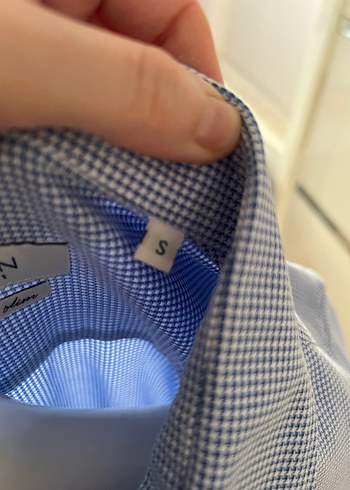 Düğmeli Mavi Gri Erkek Denim Gömlek - Görsel 4