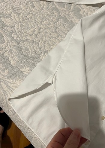 Düğmeli Beyaz Keten Erkek Gömlek - Görsel 6