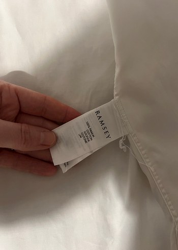 Düğmeli Beyaz Keten Erkek Gömlek - Görsel 3