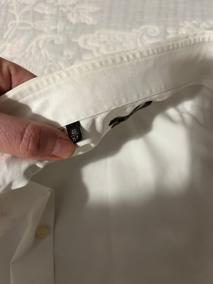 Düğmeli Beyaz Keten Erkek Gömlek - Görsel 4