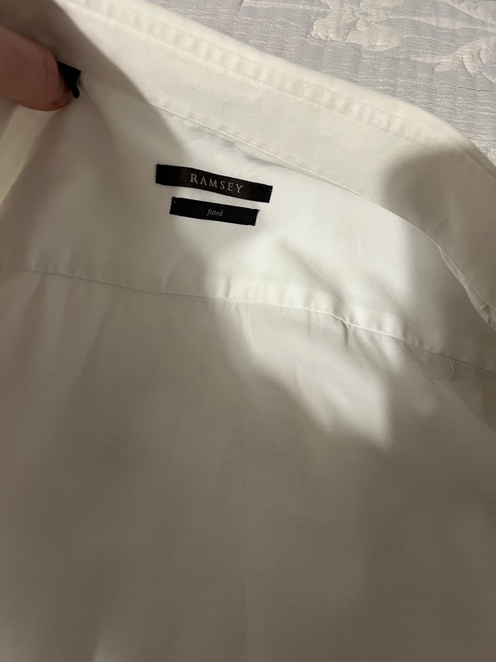 Düğmeli Beyaz Keten Erkek Gömlek - Görsel 5