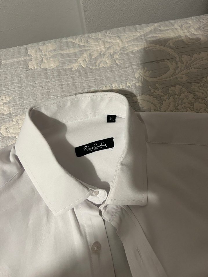 Erkek Beyaz Keten Düğmeli Uzun Kollu Gömlek - Görsel 3