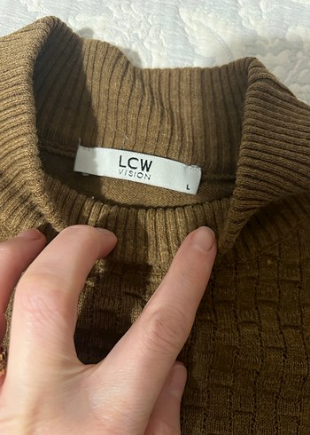 Erkek Kahverengi Boğazlı Triko Kazak - Görsel 3