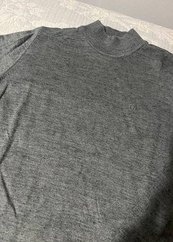 Erkek Gri Boğazlı Triko Kazak - Görsel 2