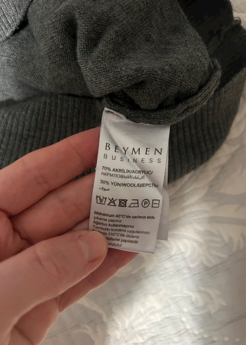 Erkek Gri Boğazlı Triko Kazak - Görsel 4