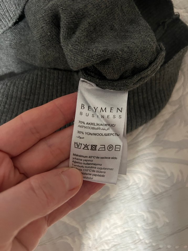 Erkek Gri Boğazlı Triko Kazak - Görsel 4