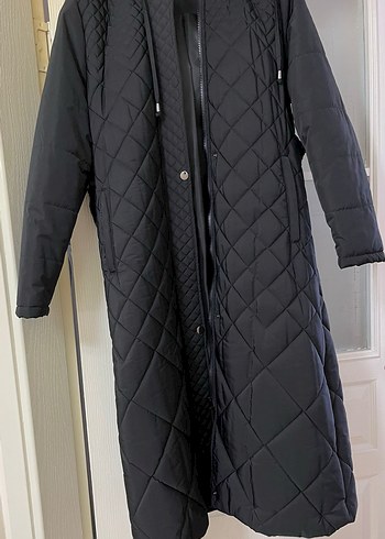 Sokak Stili Siyah Uzun Kürklü Kadın Mont - Görsel 5