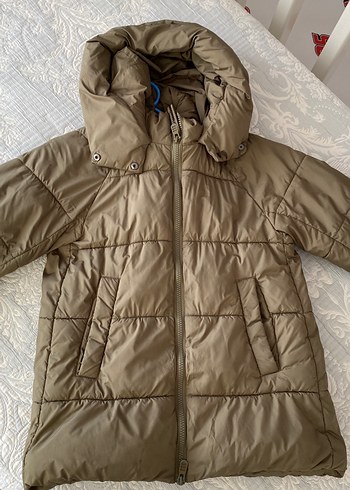 Erkek unisex çocuk haki Kışlık Mont Fermuarlı