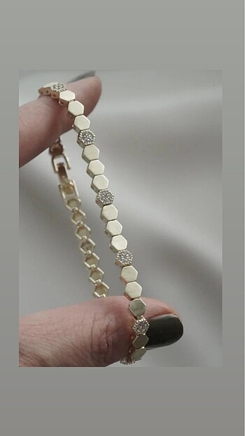 Petek model taşlı bileklik
