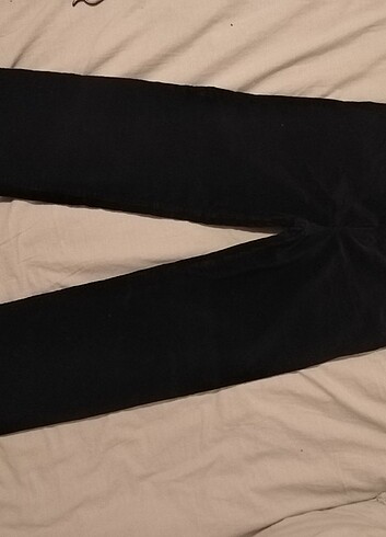 38 Beden siyah Renk H&M - Dar Fitilli Kadife Pantolon 