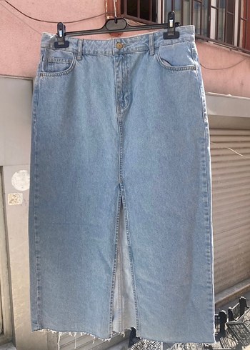 Mavi Midi Boy Bol Kesim Jean Etek