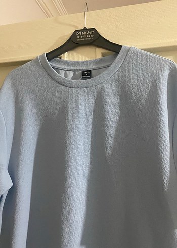 Erkek Mavi Kısa Kollu Bisiklet Yaka Tişört - Görsel 2