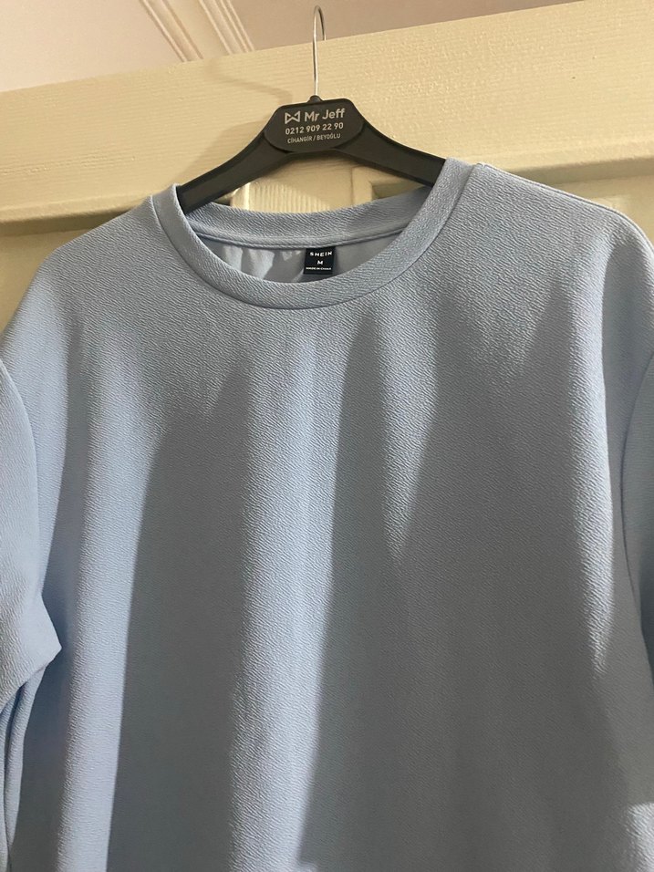 Erkek Mavi Kısa Kollu Bisiklet Yaka Tişört - Görsel 2