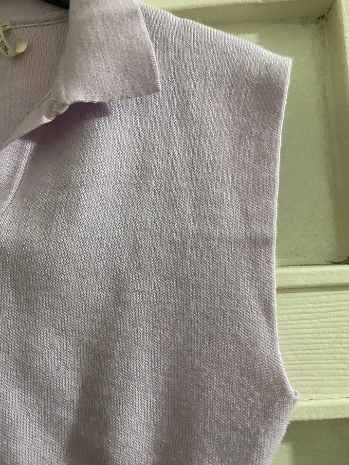 Bej, Örgü, Kolsuz, Yaka Detaylı Kadın Süveter - Görsel 2