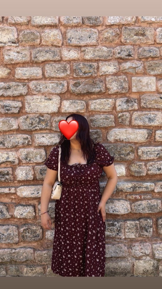 Bordo Bohem Uzun Elbise Dantel Detaylı - Görsel 4