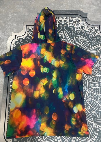 Renkli Joker Baskılı unisexs Kapüşonlu Tişört - Görsel 2