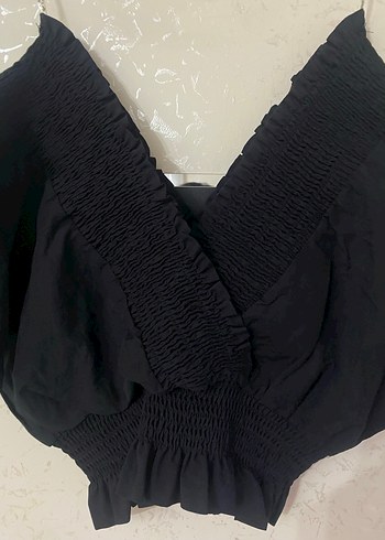 Siyah V Yakalı Volanlı Mini Bustiyer - Görsel 3