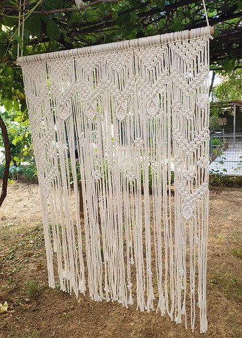 Beyaz Nakışlı Bohem Perde - Görsel 5