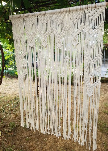 Beyaz Nakışlı Bohem Perde - Görsel 4