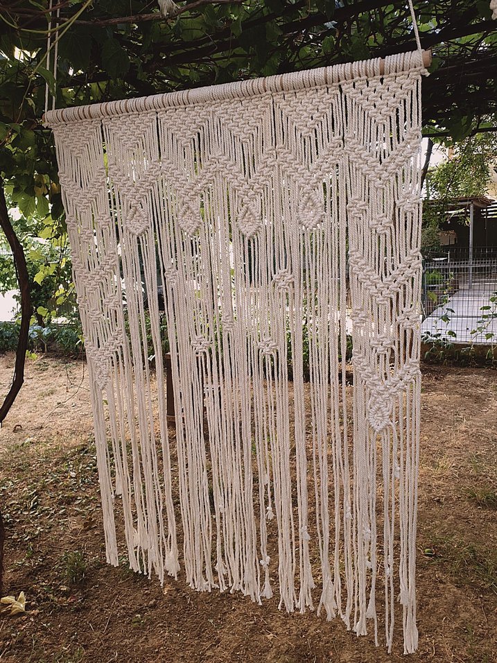 Beyaz Nakışlı Bohem Perde - Görsel 2