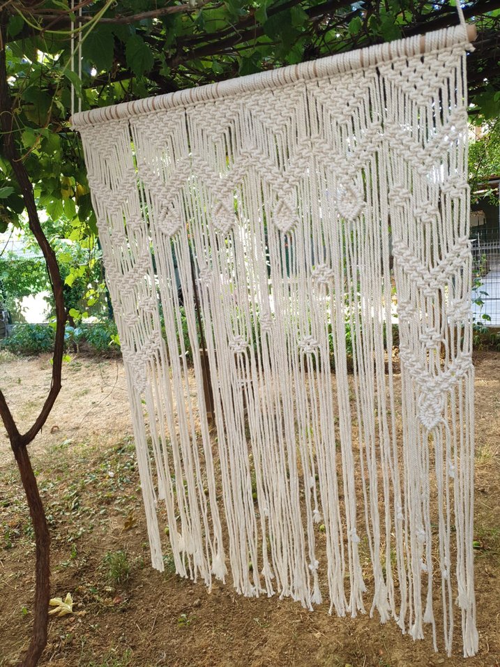 Beyaz Nakışlı Bohem Perde - Görsel 3