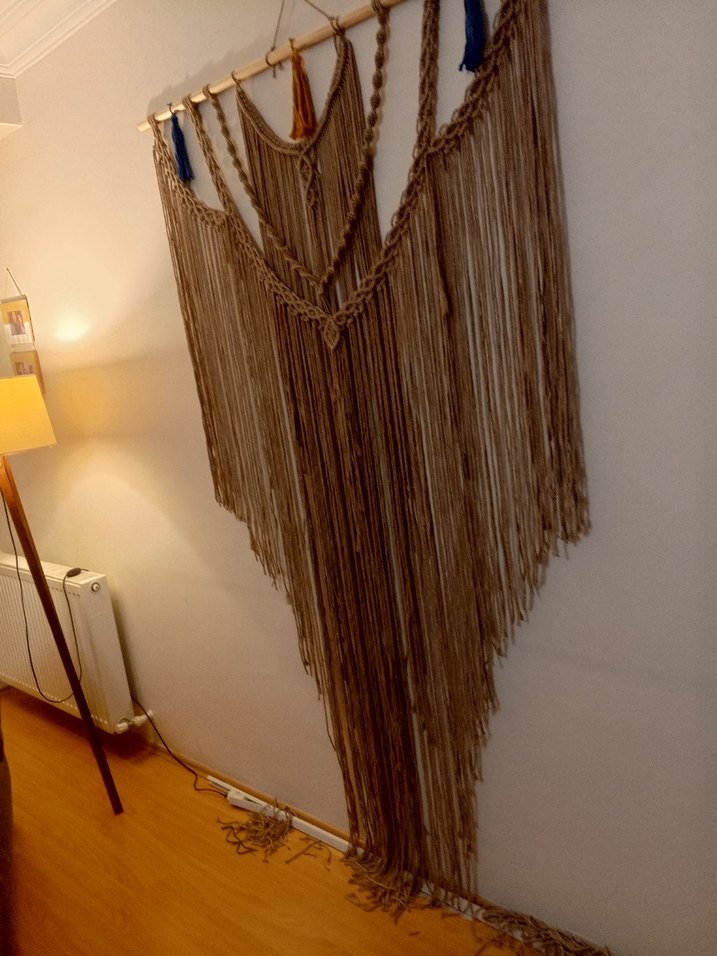 Bej Bohem Nakışlı Duvar Süsü - Görsel 4