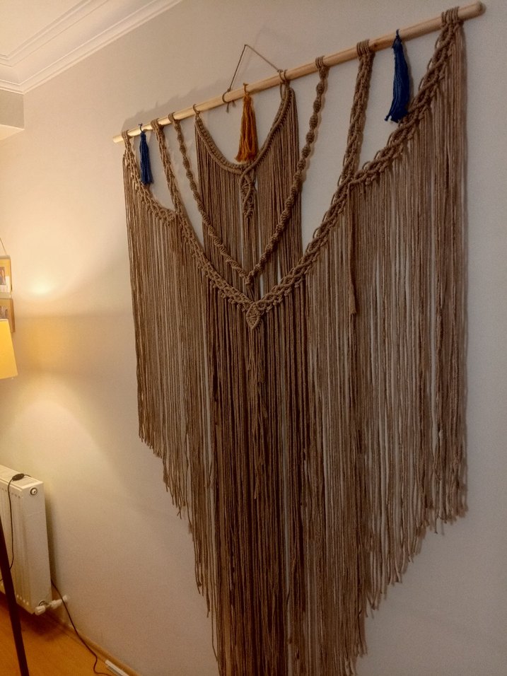 Bej Bohem Nakışlı Duvar Süsü - Görsel 5