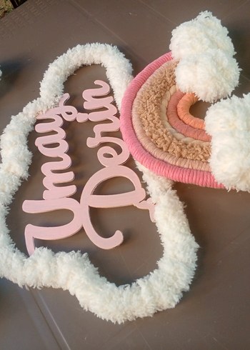 Bohem Tarzı Makrome İsimli Bulut ve Gökkuşağı Süsü - Görsel 6