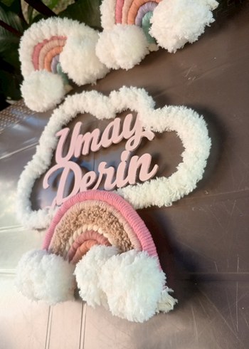 Bohem Tarzı Makrome İsimli Bulut ve Gökkuşağı Süsü - Görsel 7