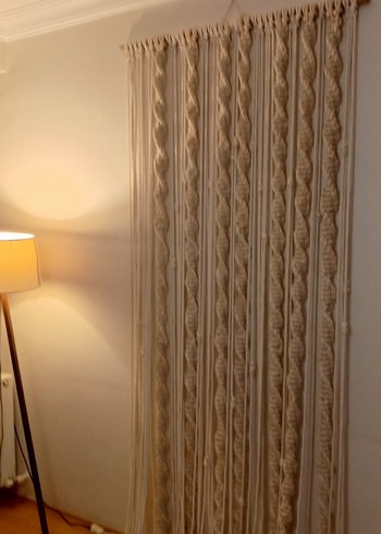 Nakışlı Bej Bohem Tarzı Perde - Görsel 4