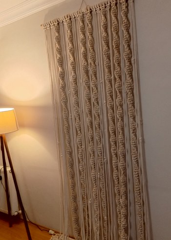 Nakışlı Bej Bohem Tarzı Perde - Görsel 6