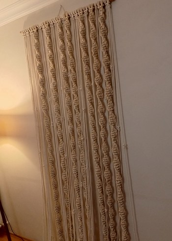 Nakışlı Bej Bohem Tarzı Perde - Görsel 9