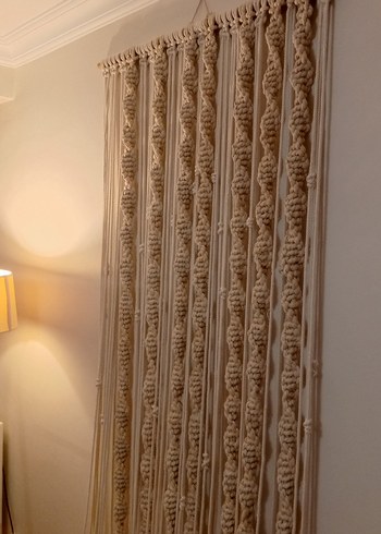 Nakışlı Bej Bohem Tarzı Perde - Görsel 3