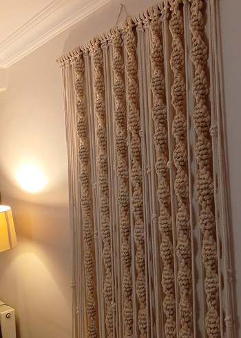 Nakışlı Bej Bohem Tarzı Perde - Görsel 2