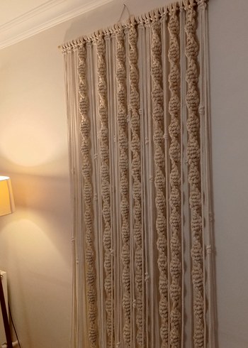 Nakışlı Bej Bohem Tarzı Perde - Görsel 8