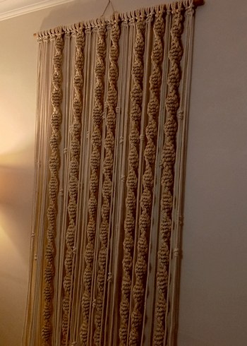 Nakışlı Bej Bohem Tarzı Perde - Görsel 7