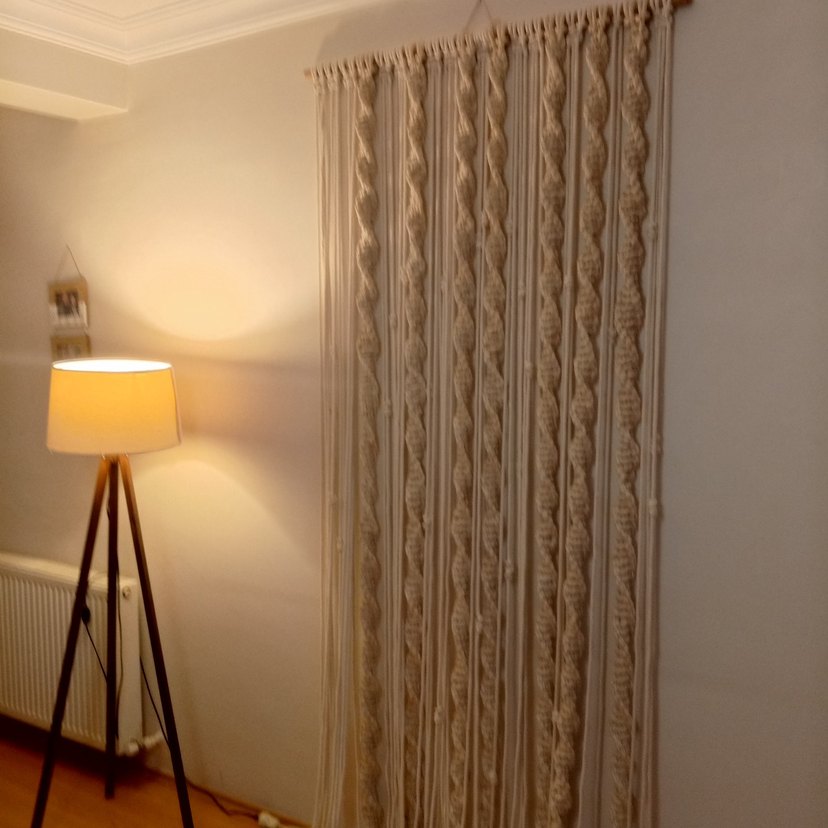 Nakışlı Bej Bohem Tarzı Perde - Görsel 4