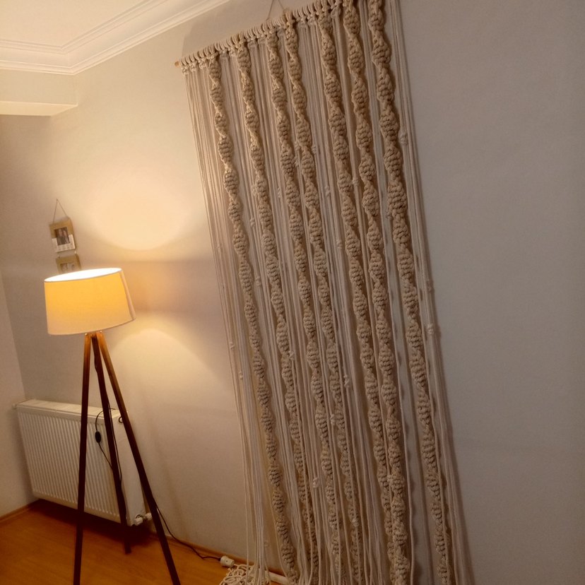 Nakışlı Bej Bohem Tarzı Perde - Görsel 5