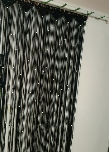 Siyah Nakışlı Bohem Perde - Görsel 2