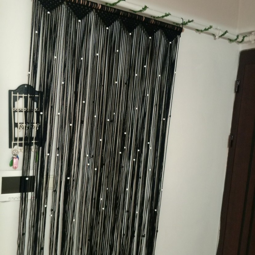 Siyah Nakışlı Bohem Perde - Görsel 2