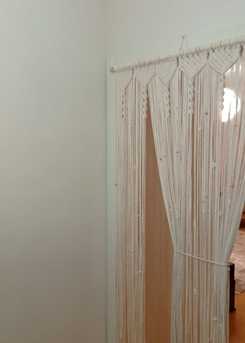 Beyaz Nakışlı Bohem Perde - Görsel 3