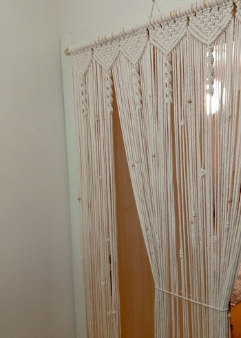 Beyaz Nakışlı Bohem Perde - Görsel 4