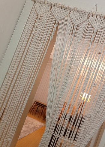 Beyaz Nakışlı Bohem Perde - Görsel 2