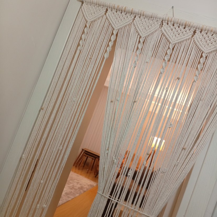 Beyaz Nakışlı Bohem Perde - Görsel 2