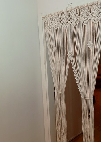 Bohem Nakışlı krem dekoratif Perde - Görsel 3