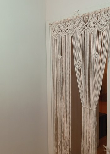 Bohem Nakışlı krem dekoratif Perde - Görsel 6