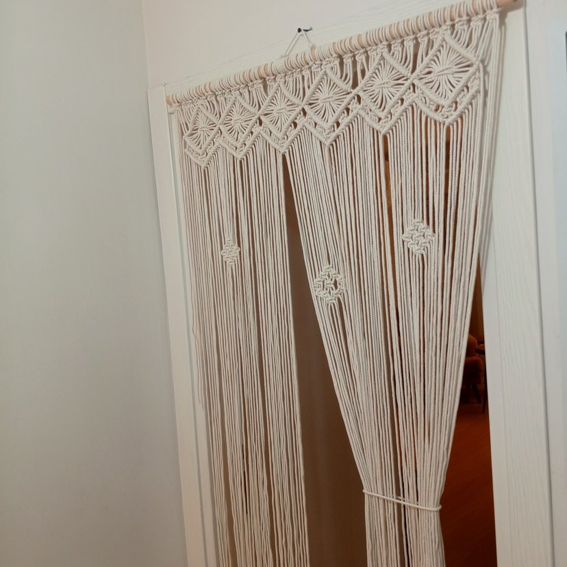 Bohem Nakışlı krem dekoratif Perde - Görsel 4