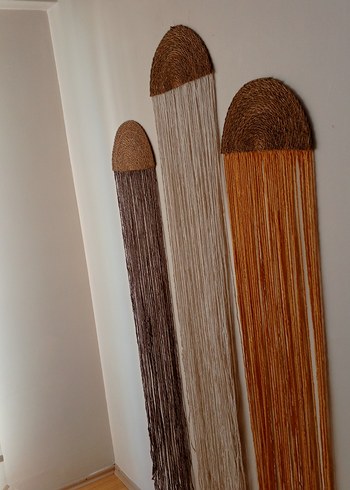 Bej ve Gri İp Duvar Dekoru - Görsel 5