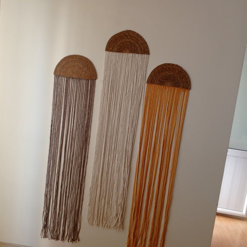 Bej ve Gri İp Duvar Dekoru - Görsel 4