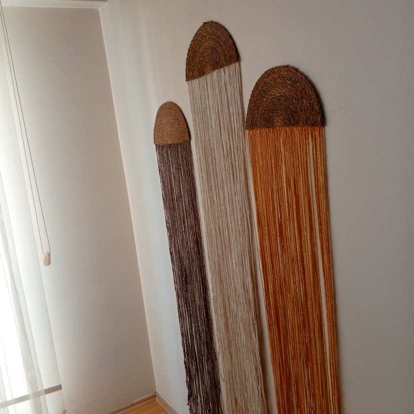 Bej ve Gri İp Duvar Dekoru - Görsel 5